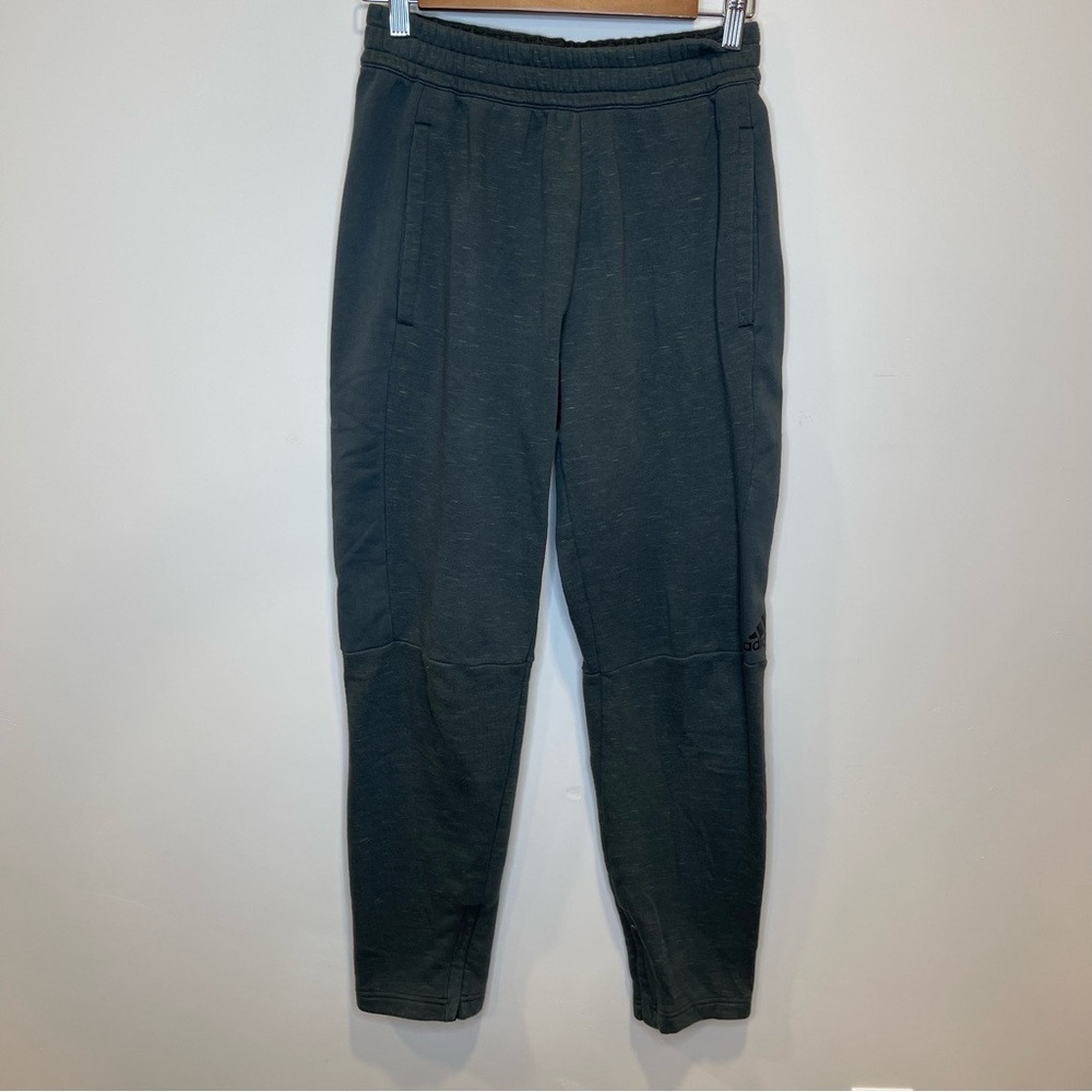 Adidas Green Heathered Joggers with Pockets